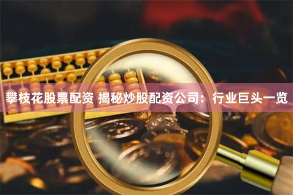 攀枝花股票配资 揭秘炒股配资公司:行业巨头一览