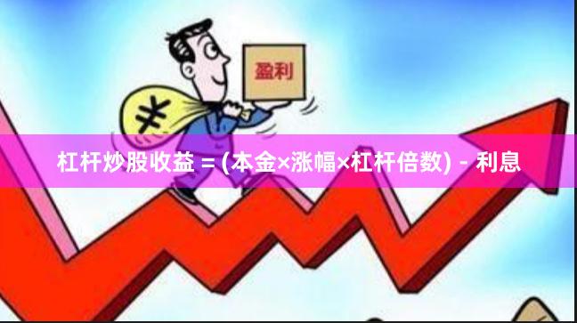 杠杆炒股收益 = (本金×涨幅×杠杆倍数) - 利息